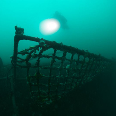 Underwater photographer Kitty Jempson, wreck and scuba diver