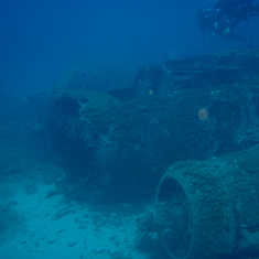 Underwater photographer Brian Flint, Corsica aircraft wreck